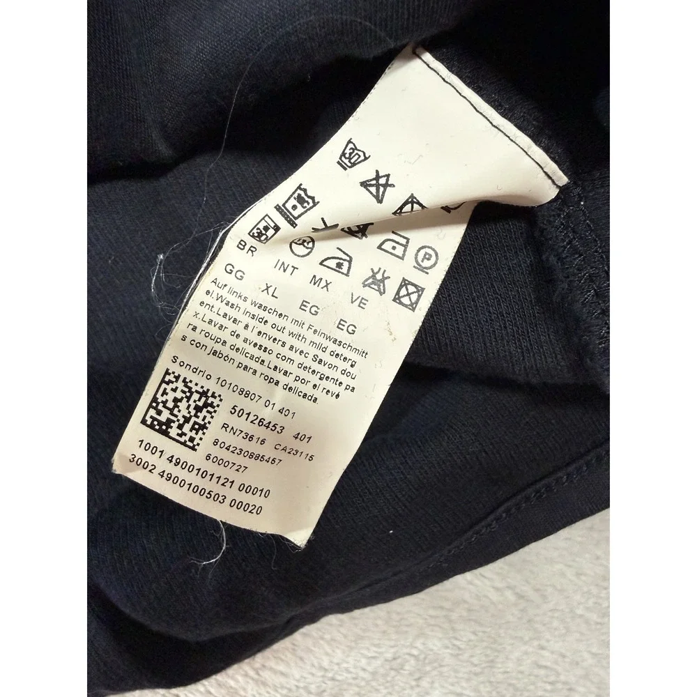 Boss Hugo Boss Sweater Mens XL Black Blue Mock Neck 1/4 Zip Pullover
